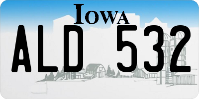 IA license plate ALD532