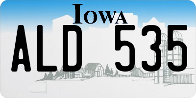 IA license plate ALD535