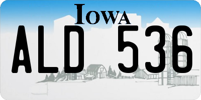 IA license plate ALD536