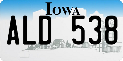 IA license plate ALD538