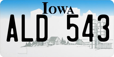 IA license plate ALD543