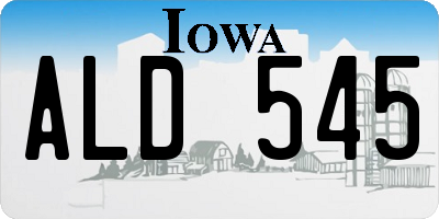 IA license plate ALD545