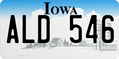 IA license plate ALD546