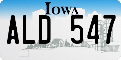 IA license plate ALD547