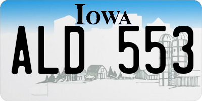 IA license plate ALD553