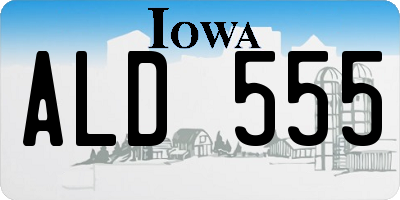IA license plate ALD555