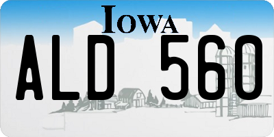 IA license plate ALD560