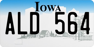 IA license plate ALD564