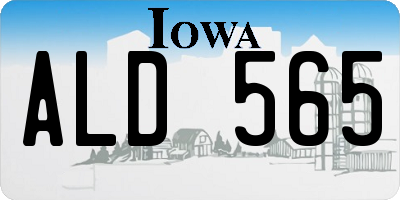 IA license plate ALD565