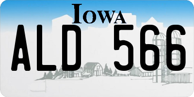 IA license plate ALD566