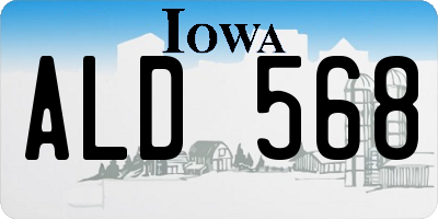 IA license plate ALD568