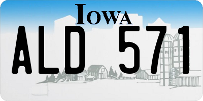 IA license plate ALD571