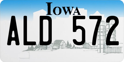 IA license plate ALD572