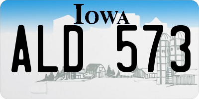 IA license plate ALD573