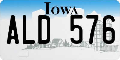 IA license plate ALD576