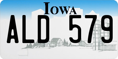 IA license plate ALD579