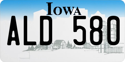 IA license plate ALD580