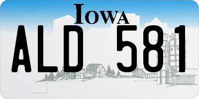 IA license plate ALD581