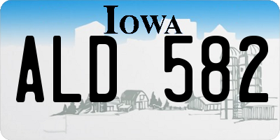 IA license plate ALD582