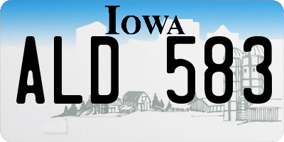 IA license plate ALD583