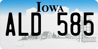 IA license plate ALD585