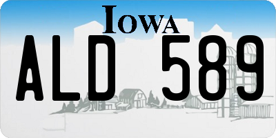 IA license plate ALD589