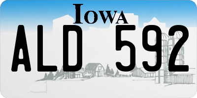 IA license plate ALD592