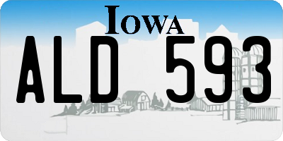 IA license plate ALD593