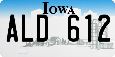 IA license plate ALD612