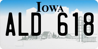 IA license plate ALD618