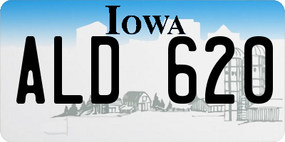 IA license plate ALD620