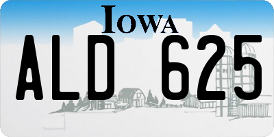 IA license plate ALD625