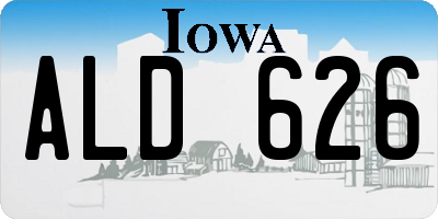 IA license plate ALD626