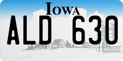 IA license plate ALD630