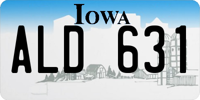 IA license plate ALD631