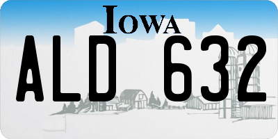 IA license plate ALD632