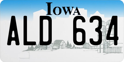 IA license plate ALD634