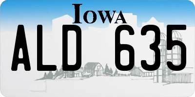 IA license plate ALD635