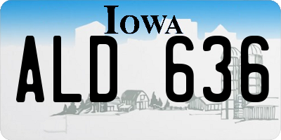 IA license plate ALD636