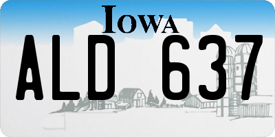 IA license plate ALD637