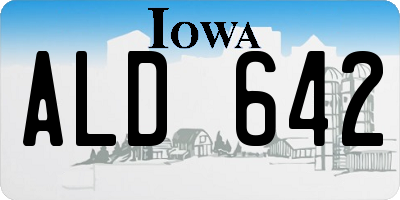 IA license plate ALD642