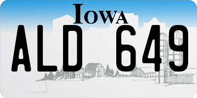 IA license plate ALD649