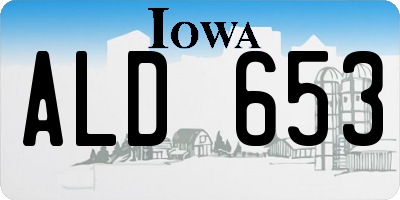 IA license plate ALD653