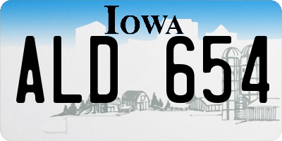 IA license plate ALD654