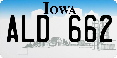 IA license plate ALD662