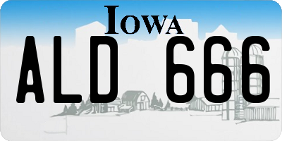 IA license plate ALD666