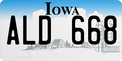 IA license plate ALD668
