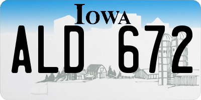 IA license plate ALD672
