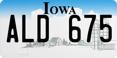 IA license plate ALD675