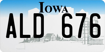 IA license plate ALD676